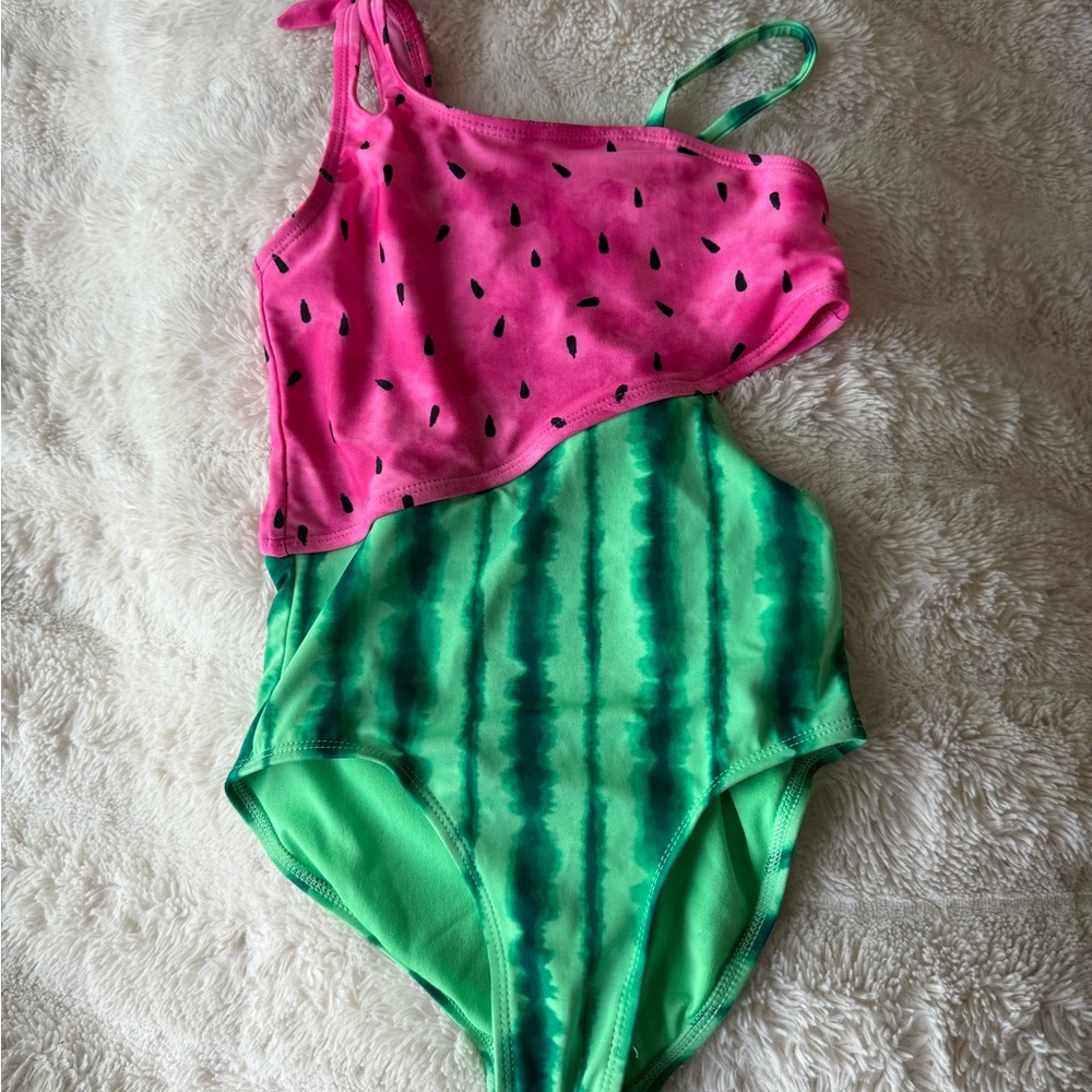 Cat & Jack Kids Watermelon One Piece Swimsuit 6/7T